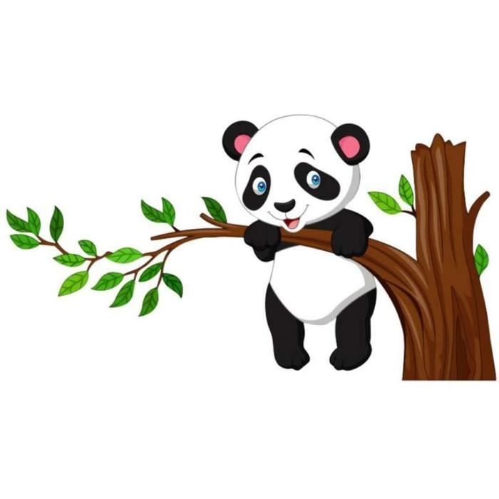 Sticker Mural Sticker Mural Panda Jouant Sur La Branche Bambou Sticker Mural Amovible Pour Les Enfants Bebe Chambre 31x57 Cm Cdiscount Maison