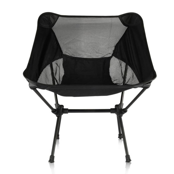 Chaise Camping Pliable Ultralégère Hauteur Réglable - Chaise Pêche Grise Mesh Respirant