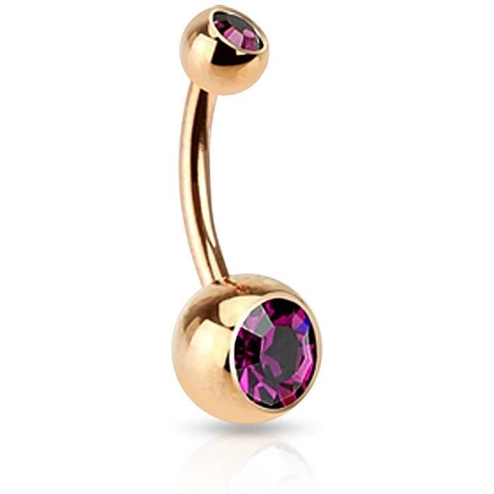 Set De 9 Piercings Pour Nombril Femme - Cuivre Et Acier Inoxydable Avec Zircone Brillante - Pour Maison, Plage Et Soirée