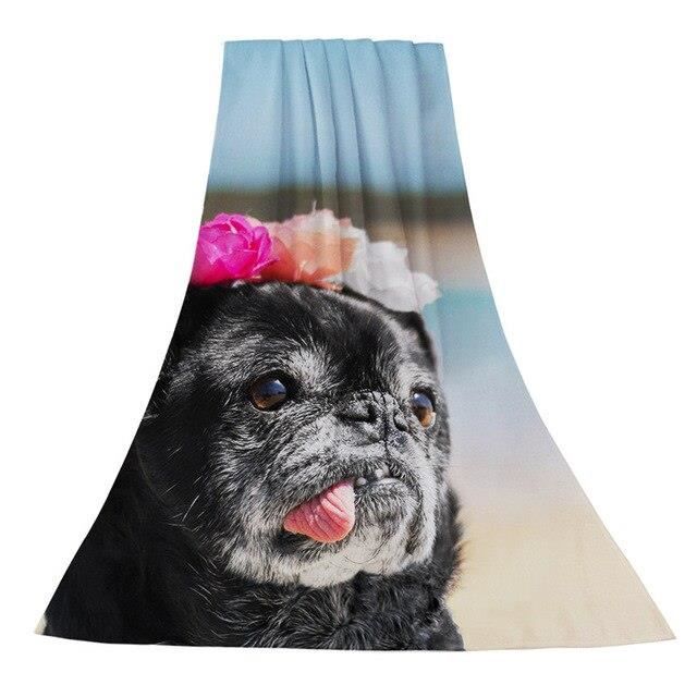 Serviette De Bain Mignon Carlin Chien Imprimer Plage Serviette De Bain Kawaii Chat Super Microfibre Type Ca5013 75x150cm Z31 Cdiscount Maison