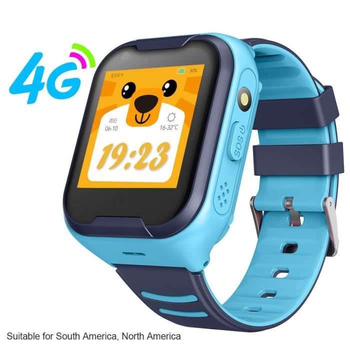 Montre connectéeTorntisc enfants montre intelligente SOS Anti perte bébé 4G carte SIM GPS WIFI appel - Type Blue-Europe and Africa