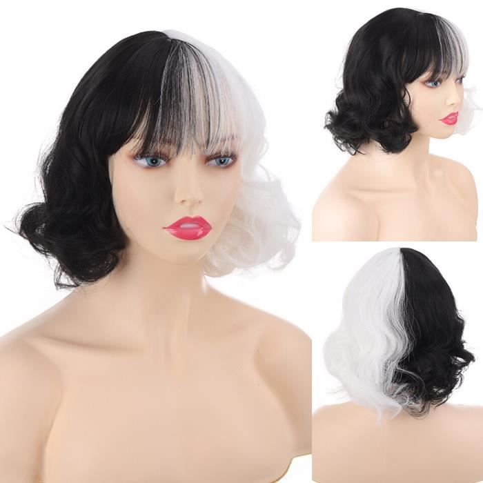 Perruque Synthétique Orange Courte Bouclée - Longueur 35 Cm, Bonnet Moyen +4, Frange, Style Naturel