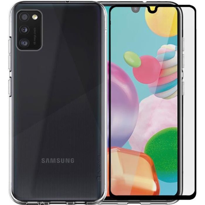 Coque Samsung Galaxy A42 5G - Coque Silicone + Verre Trempé Intégrale - Transparent - AVSCASE