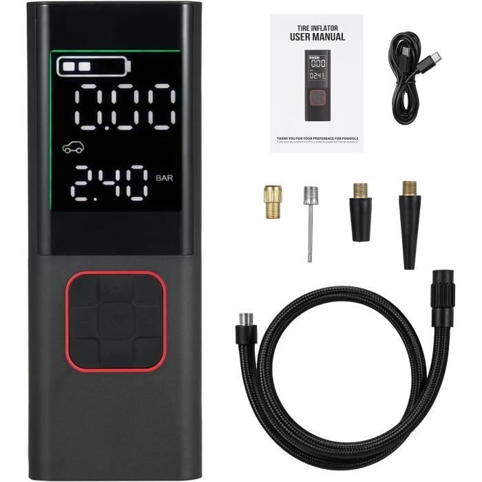 CYCPLUS Pompe à Air Portable 2600mAh*3 - Compresseur 150PSI Avec LED - Vélos, Voitures, Motos