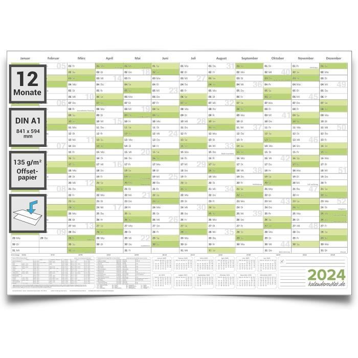 Calendrier Mural 2026 Format A1 XXL – Plumé, Avec Jours Fériés Et Vacances Scolaires, Pour Planning Annuel Clair
