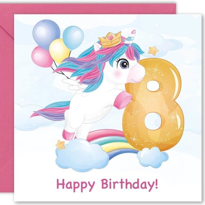 Huxters Carte D'anniversaire Licorne Magique Pour Fille – Carte D'anniversaire Pour Jeune Fille, Cartes D'anniversaire Pour Fille, Cartes