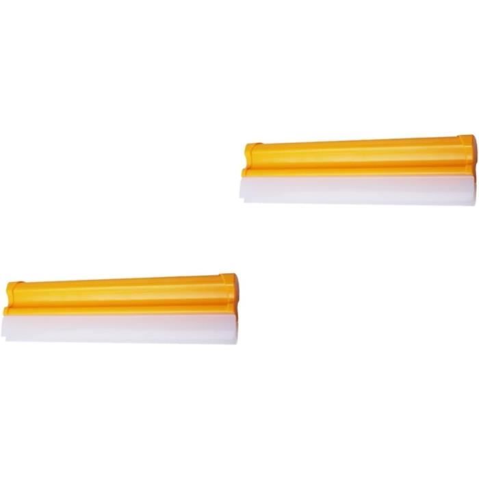 Grattoir Pare-brise Voiture - Raclette Anti-glace Jaune/noir | Lame Rigide, Dos Dentelé, Manche Ergonomique