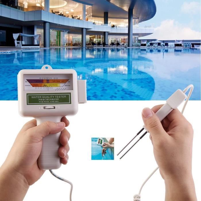 Vérificateur de qualité de l'eau de chlore du testeur de pH de piscine portable 