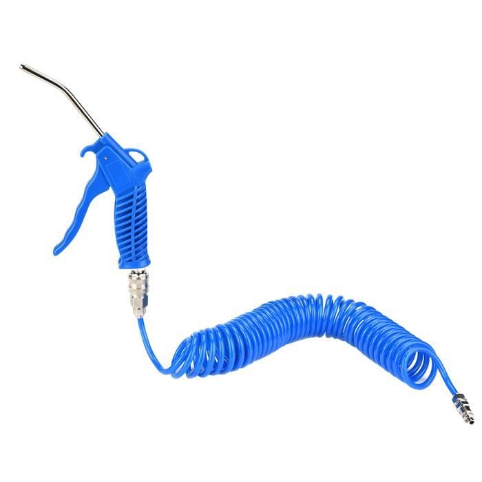 EJ.life Soufflette à air comprimé Blue Air Duster Gun Kit de soufflage de vent pneumatique avec connecteur EU Tuyau en PU