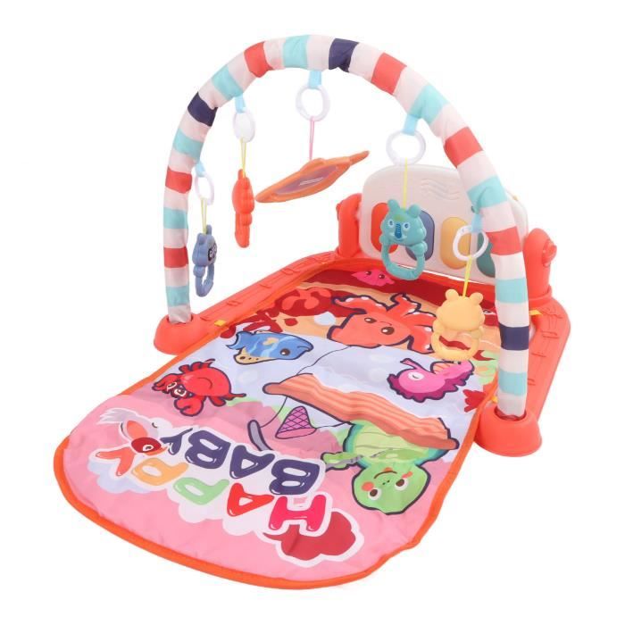 Tapis De Jeu Bébé Musical Sensoriel - Avec Arche D'Activités Détachable Et Jouets - 74x56 Cm - Piles AA Non Incluses