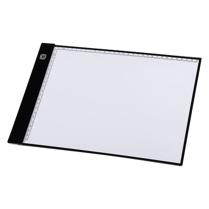 CHEVVY Tablette Lumineuse A4 LED Rechargeable - Light Pad Ultra Mince 3mm Avec Graduations Et 3 Niveaux Luminosité