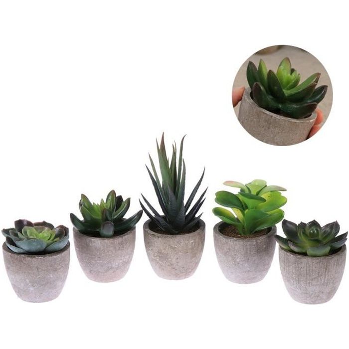 5pcs rétro plantes artificielles vertes de simulation Creative faux en pot Bonsai Décor