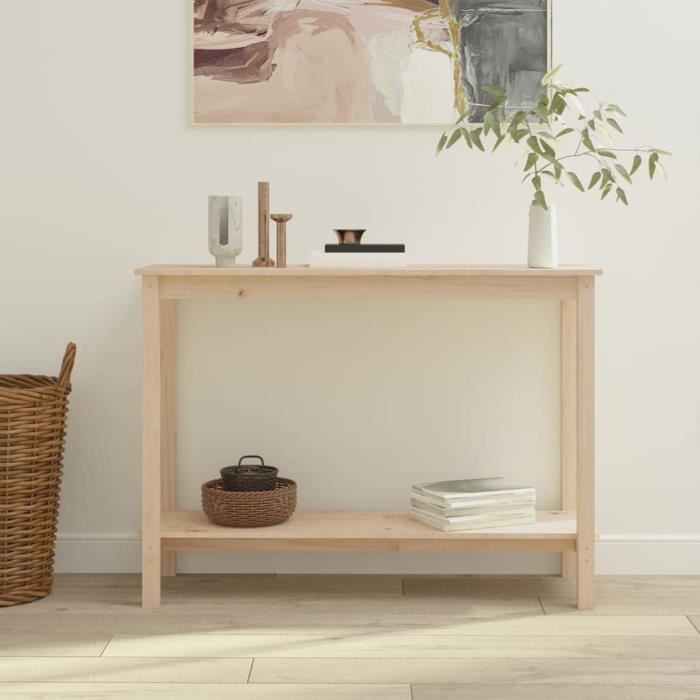 Table d'appoint vidaXL Table console Blanc 110x40x75 cm Bois massif de pin Table d'appoint vidaXL Table console Blanc 110x40x75 cm Bois massif de pin