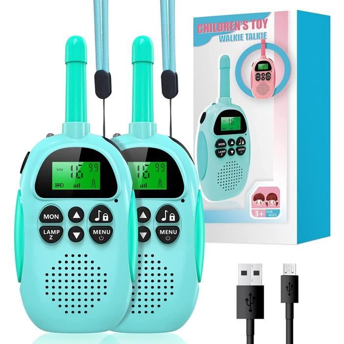 Talkie-Walkie Pour Adultes Et Enfants – Longue Portée 5km, Mains Libres VOX, Lampe LED, 16 Canaux, Batterie Rechargeable USB-C