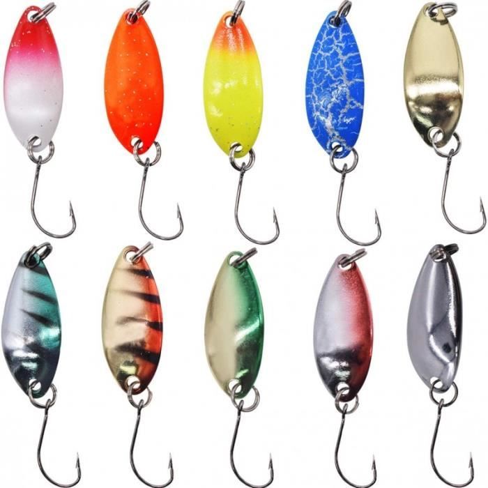 THKFISH Spoons Kit de pêche à la truite Clignotant Pêche Spinner Leurre de pêche Spinner Truite Leurres Set de 20 / Boîte
