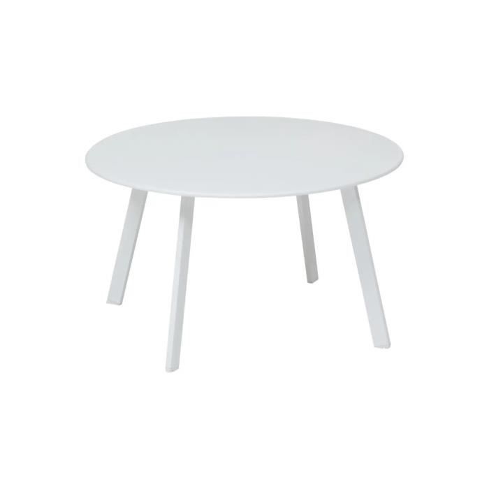 table d'appoint ronde saona blanc - 70 cm