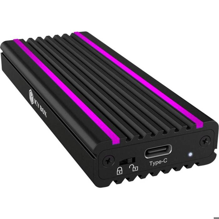 ICY BOX IB-1824ML-C31 Boîtier pour SSD M.2 USB-C (USB 3.2 Gen 2) 10 GBit/s M.2 PCIe NVMe 2230 2242 2260 2280 60717