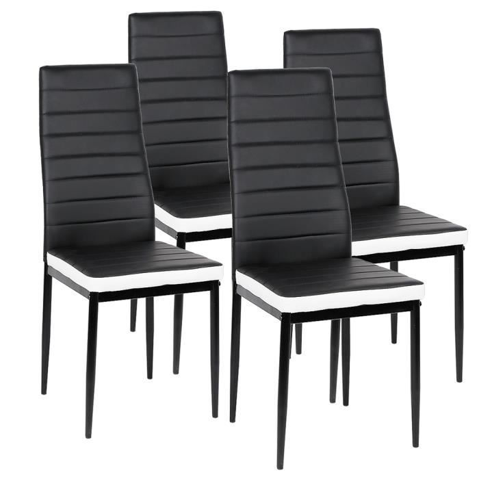 Chaise de salle à manger JEOBEST - Lot de 4 - Noir - Matériau de haute qualité