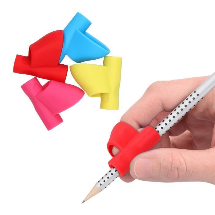Kwmobile Aide écriture enfant - Set 4x aide écriture Ø 8 mm en silicone  avec support doigt pour stylo feutre crayon droitier gaucher - Cdiscount  Beaux-Arts et Loisirs créatifs