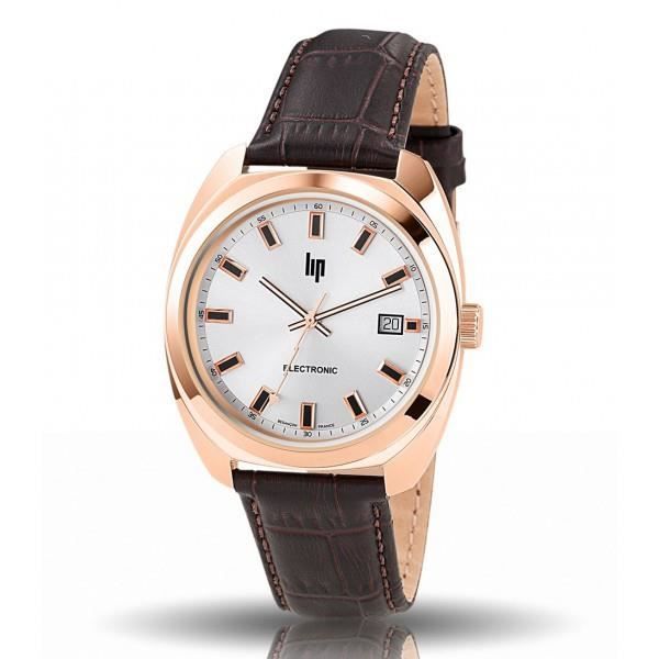 Montre Lip Général de Gaulle 39 homme acier rosé cuir marron 671351 10 atm Cdiscount Bijouterie Montre Lip Général de Gaulle 39 homme acier rosé cuir marron 671351 10 atm Cdiscount Bijouterie