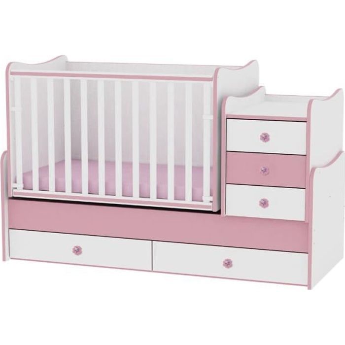 Lit Bebe Evolutif Maxiplus 3en1 Lorelli Rose Cdiscount Puericulture Eveil Bebe
