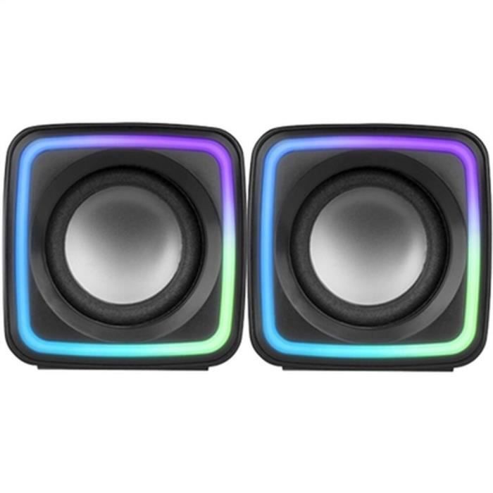 Haut-parleurs de PC - MARS GAMING - MSCUBE - 8W - Rétro-éclairé - USB