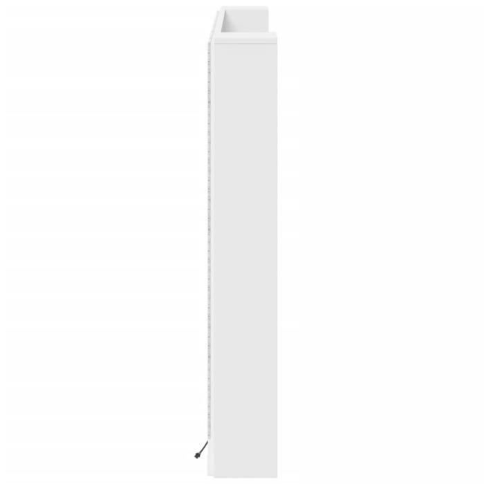Mothinessto-Armoire tête de lit avec LED blanc 160x16 5x103 5 cm