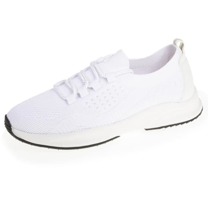 baskets femme isotoner blanc à lacets - semelle sport everywear™ - confortable et durable