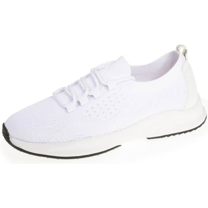 Isotoner Baskets slip on, souple et léger, avec lacets blanc femme