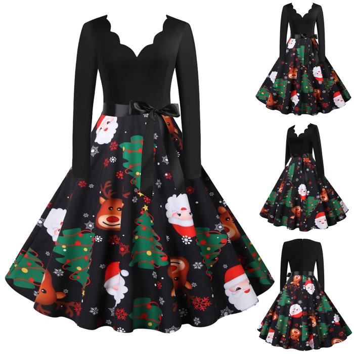 Robe femme chic et elegant Manches longues Imprimé Boheme Fleurie - Vert Vert - Prêt-à