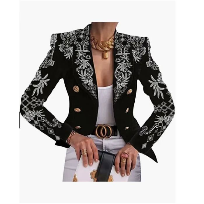 Blazer Long Femme Automne Hiver - Manches Longues - Tissu Doux - Pour Bureau Et Occasions Chic