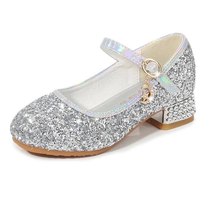 Chaussures Fête école Filles Chaussures Princesse Paillettes QUNUNOIRE - Ballerines Mary Jane Filles Fête Mary Janecoloré Filles