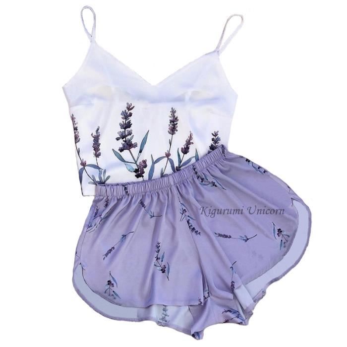 Ensemble De Nuit Femme Sexy Imprimé 'amour' - Short Et Haut En Polyester - Neuf Avec étiquettes