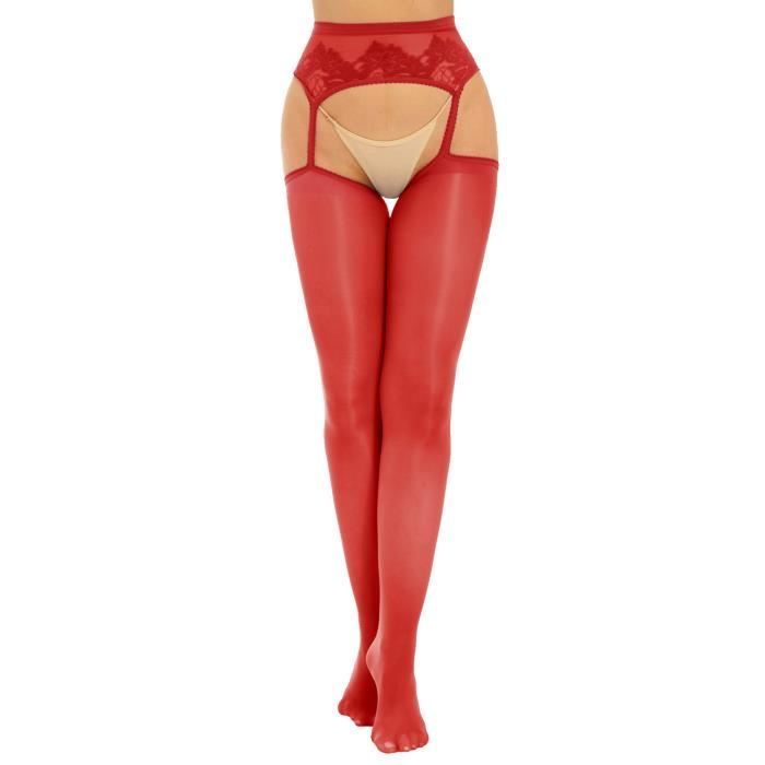 Bas Collant Dentelle à Pieds Transparent Femme Sexy Sous-vêtement Legging Long Ouvert Entrejambe