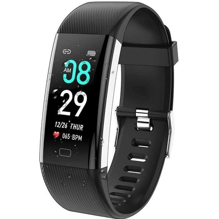 15€79 sur Montre Connectée Femmes Homme Bracelet Connecté  Cardiofréquencemètre Podomètre Fitness Tracker d'Activité Noir - Montre  connectée - Achat & prix