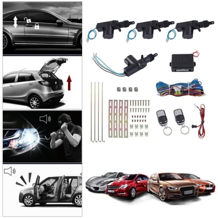 Kit de Syst/ème de Verrouillage T/él/écommande Centralis/é Keyless Entr/ée avec Indicateur LED Universel Pour Auto Voiture