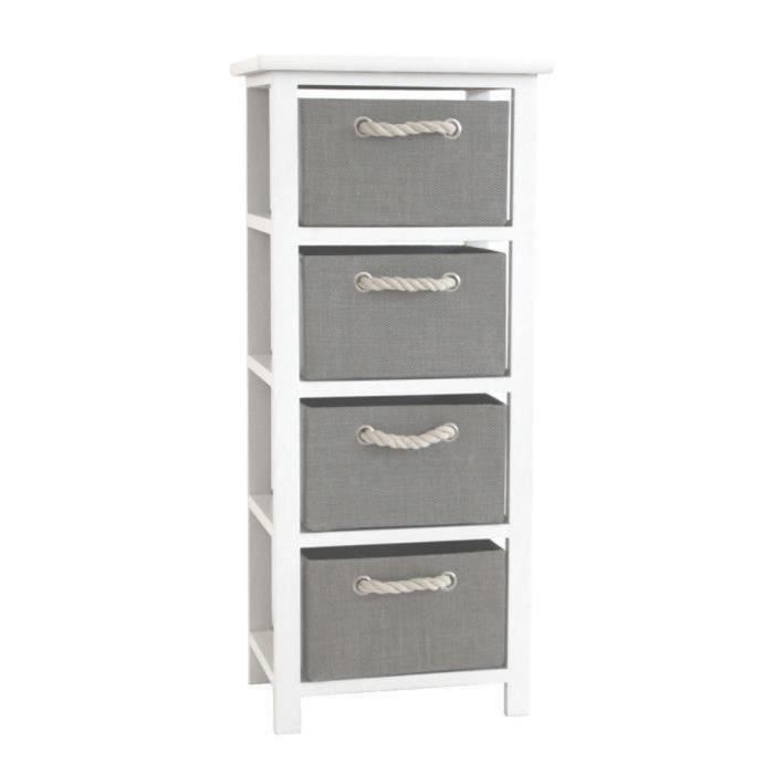 Meuble Salle De Bain De 4 Tiroirs En Bois Gris 34 X 25 X 78 Cm Achat Vente Petit Meuble Rangement Meuble Salle De Bain 4 Tiroirs Cdiscount