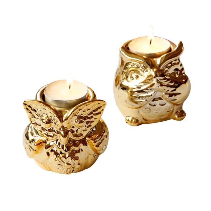 2 Pcs Bougeoir En Ceramique Forme De Hibou Bougie Coupe Accessoires Maison Luxe Style Nordique Bouche Bougeoir Chandelier Cdiscount Maison