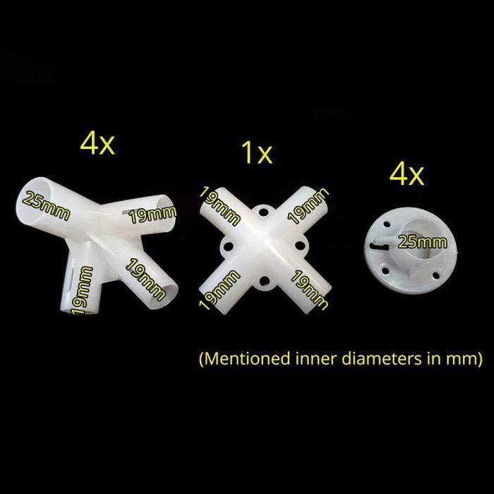 Lot De 9 Connecteurs Pour Pieds De Tente Ou Auvent Gazebo 3x3 M (diam. 32/25/19 Mm) - Neuf