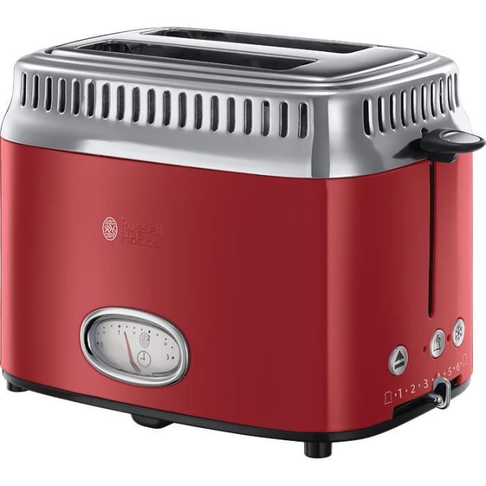 RUSSELL HOBBS 21680-56 - Toaster Retro - 2 fentes - 1300 W - Rouge