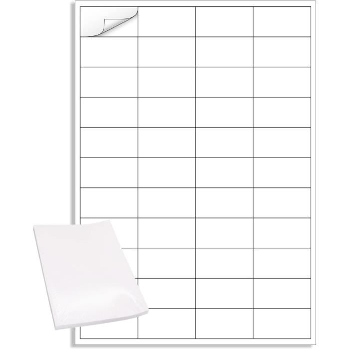 Lot De 100 Feuilles D tiquettes Autocollantes Blanches Pour Imprimante lot-de-100-feuilles-d-tiquettes-autocollantes-blanches-pour-imprimante