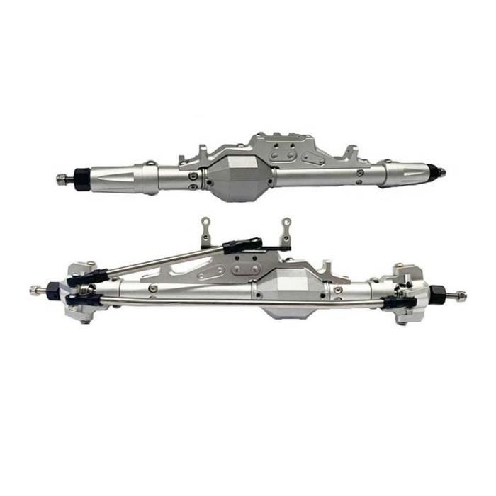 SZMYLED Essieu avant et arrière en alliage d/'aluminium pour essieu arrière 1//10 RC Rock Crawler Auto Axial Wraith 90074 RR10 SCX10 Redcat Argent