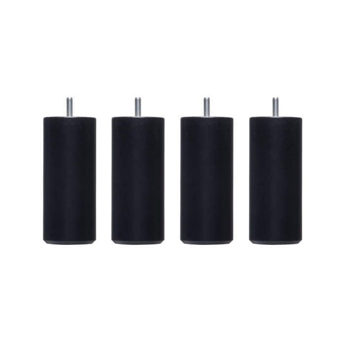 4 pieds cylindriques bois noir 15 cm - Noir - Fabriqué en France - Someo 4 pieds cylindriques bois noir 15 cm - Noir - Fabriqué en France - Someo