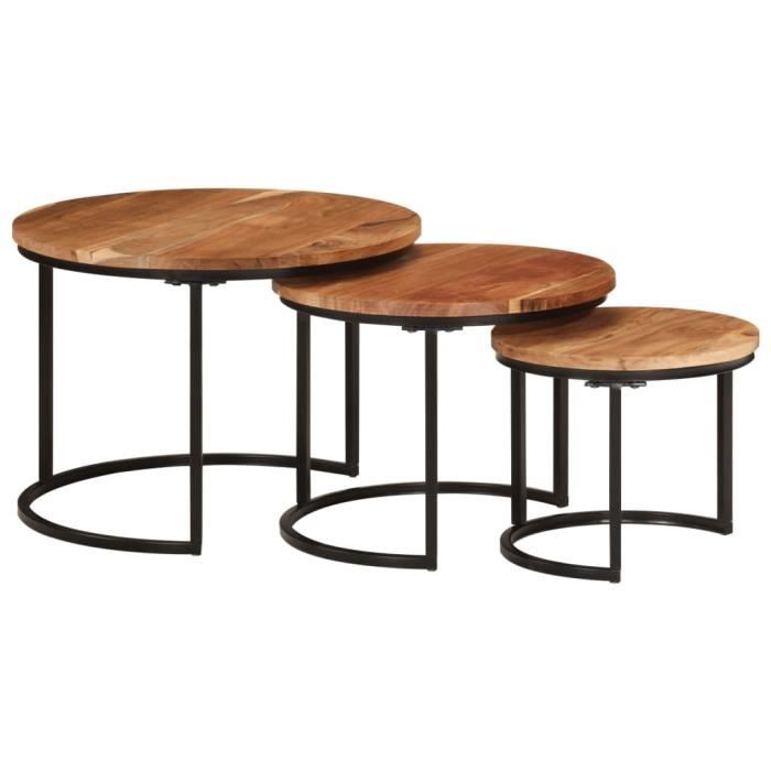 tables gigognes 3 pcs bois massif d'acacia-7319462727749-lulo boutique