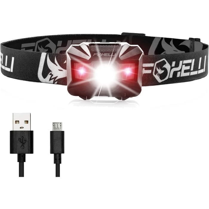 Lampe Frontale Rechargeable USB-C – Double LED Ultra Puissante, 10 Modes D'Éclairage, 2200 MAh – Idéale Pour Camping, Pêche, Course, Lecture, Travail