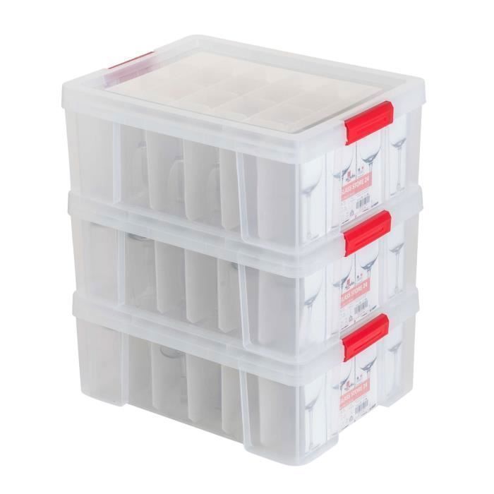 ZPONEED Lot De 8 Boîtes De Rangement En Plastique Couleur Avec Poignées - 30 X 20 X 12 Cm - Pour Armoire De Cuisine - Boîte De Rangement En Plastique