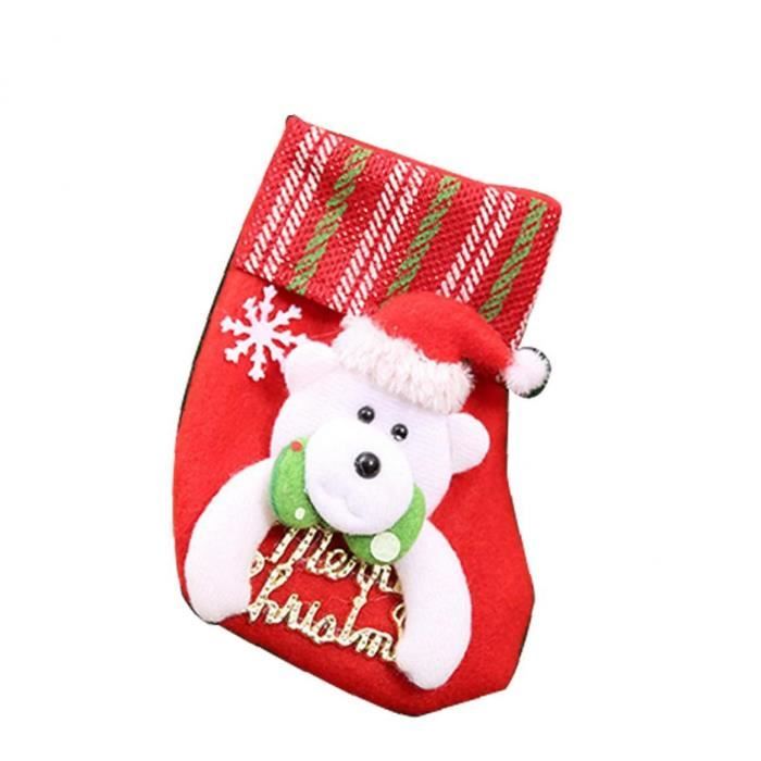 16 Mini Chaussettes De Noël En Feutre - 7x8 Cm - Décoration Arbre Et Cadeaux - 4 Modèles Différents
