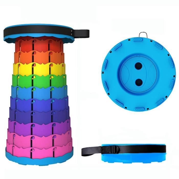 Tabouret Télescopique mode en Plastique sûr portable pliable fort léger ajustable pour Camping activités de plein air voyage