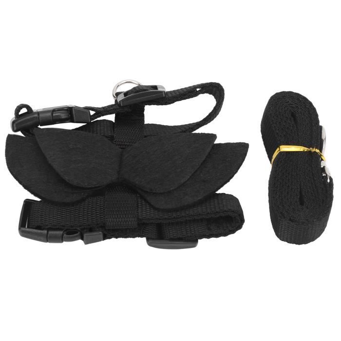 SURENHAP Harnais de lapins Ensemble Harnais de Sécurité de Lapins Harnais de Marche et Laisse avec animalerie jouet Ailes noires L