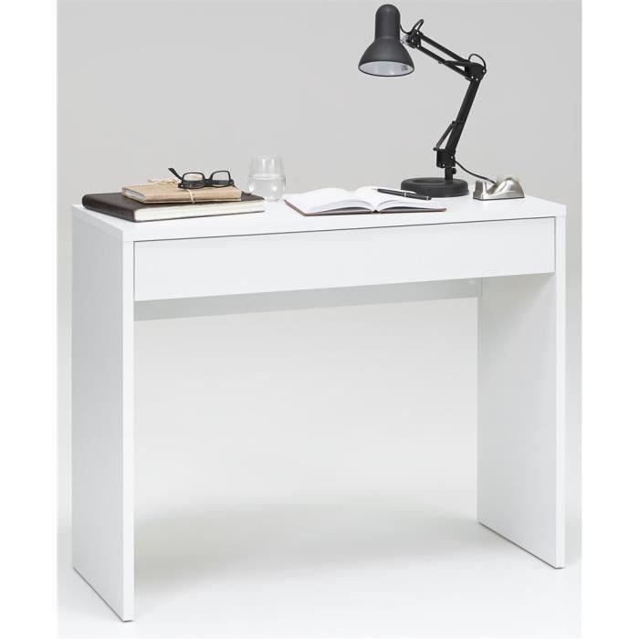 meuble d'entrée - fmd - bureau avec grand tiroir - blanc - contemporain - laqué